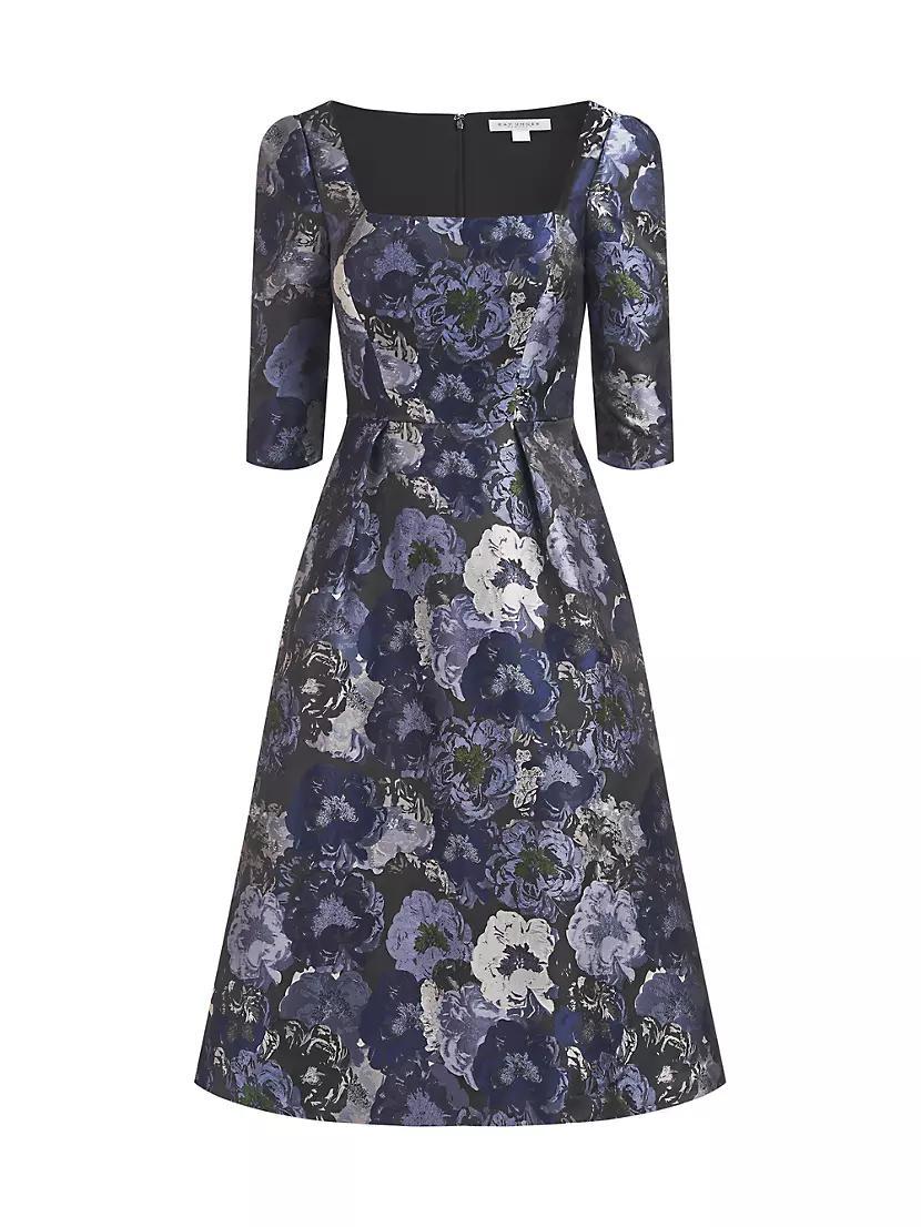 Piper Metallic Floral Midi Dress Product Image