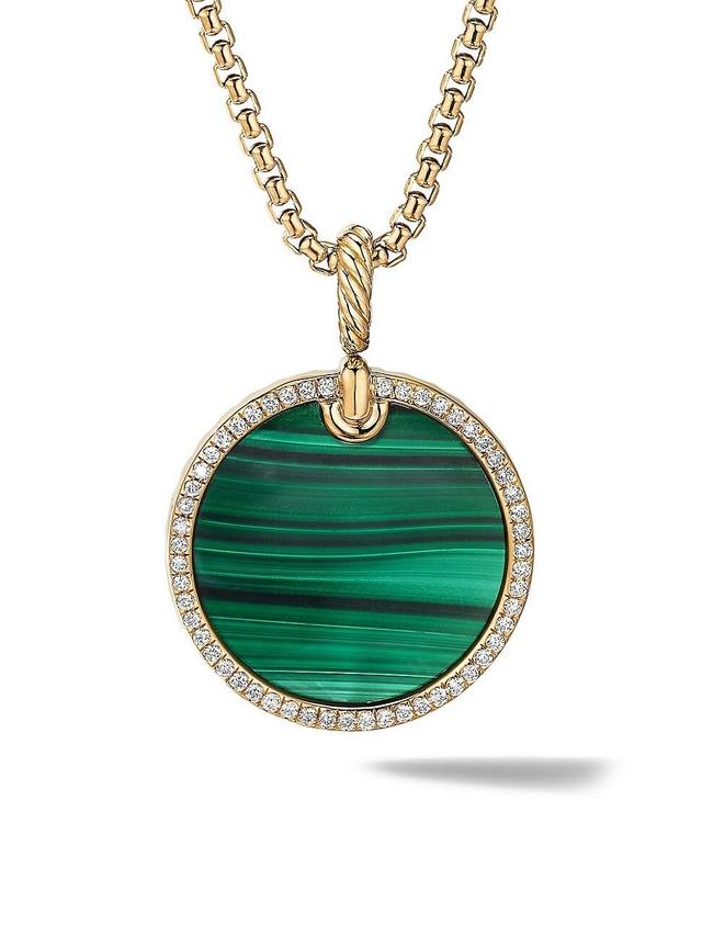 Womens DY Elements Disc Pendant In 18K Yellow Gold With Gemstone & Pav Diamonds Product Image