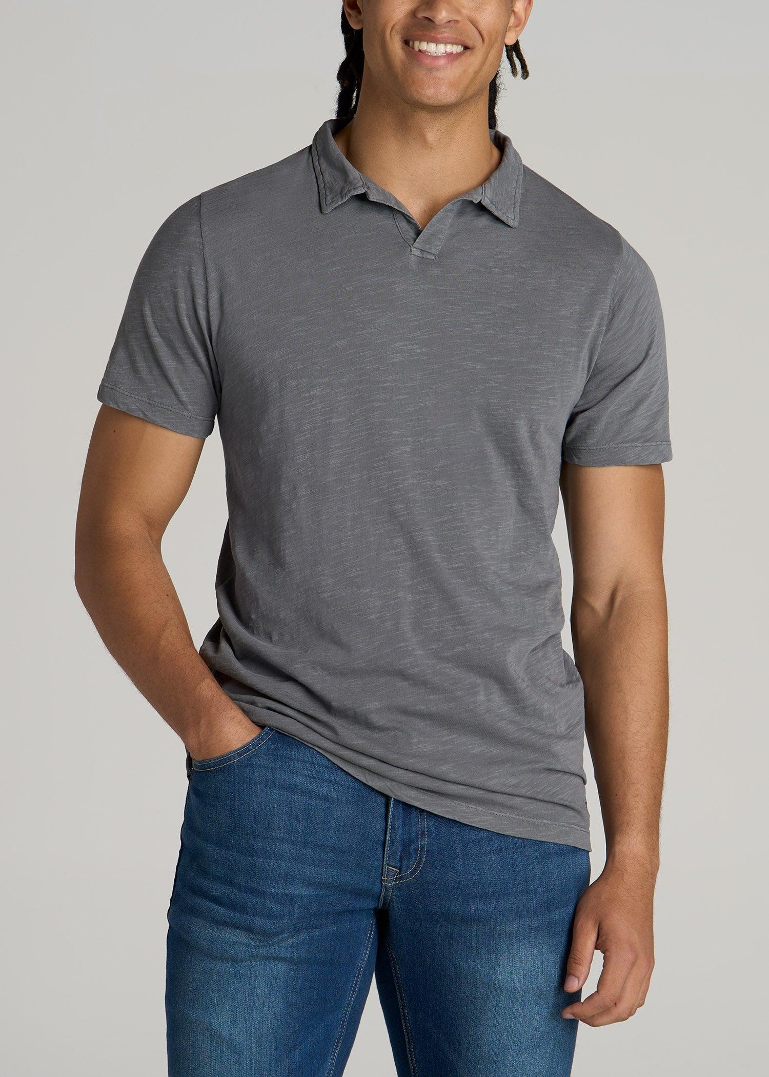 Slub Men's Tall Polo Shirt in Slate Male Product Image