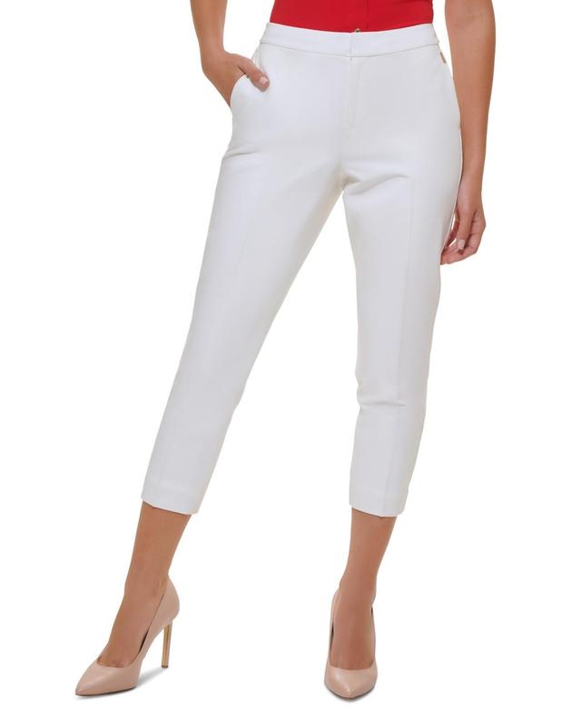 Tommy Hilfiger Womens Cropped Elastic-Back Sloane Ankle Pants Product Image