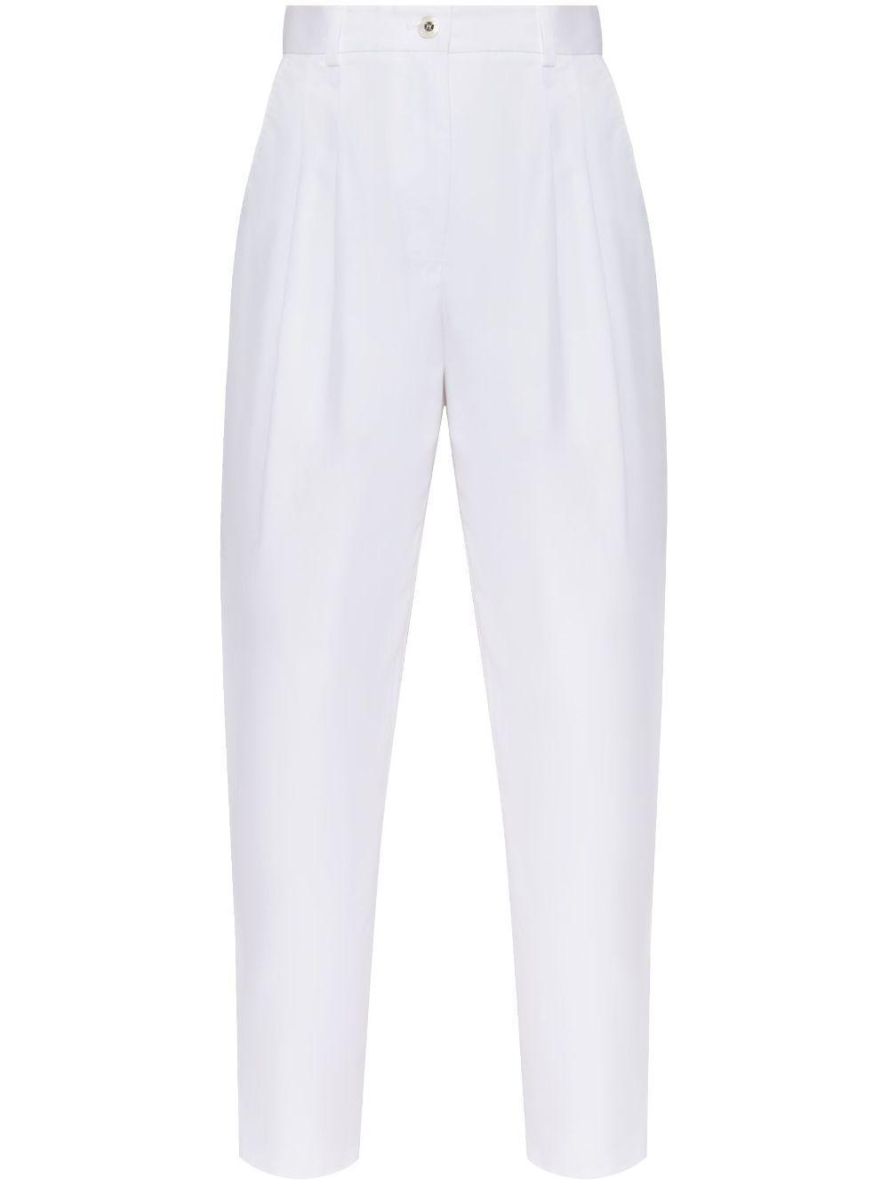 DOLCE & GABBANA Tailored Tapered Trousers In White Product Image