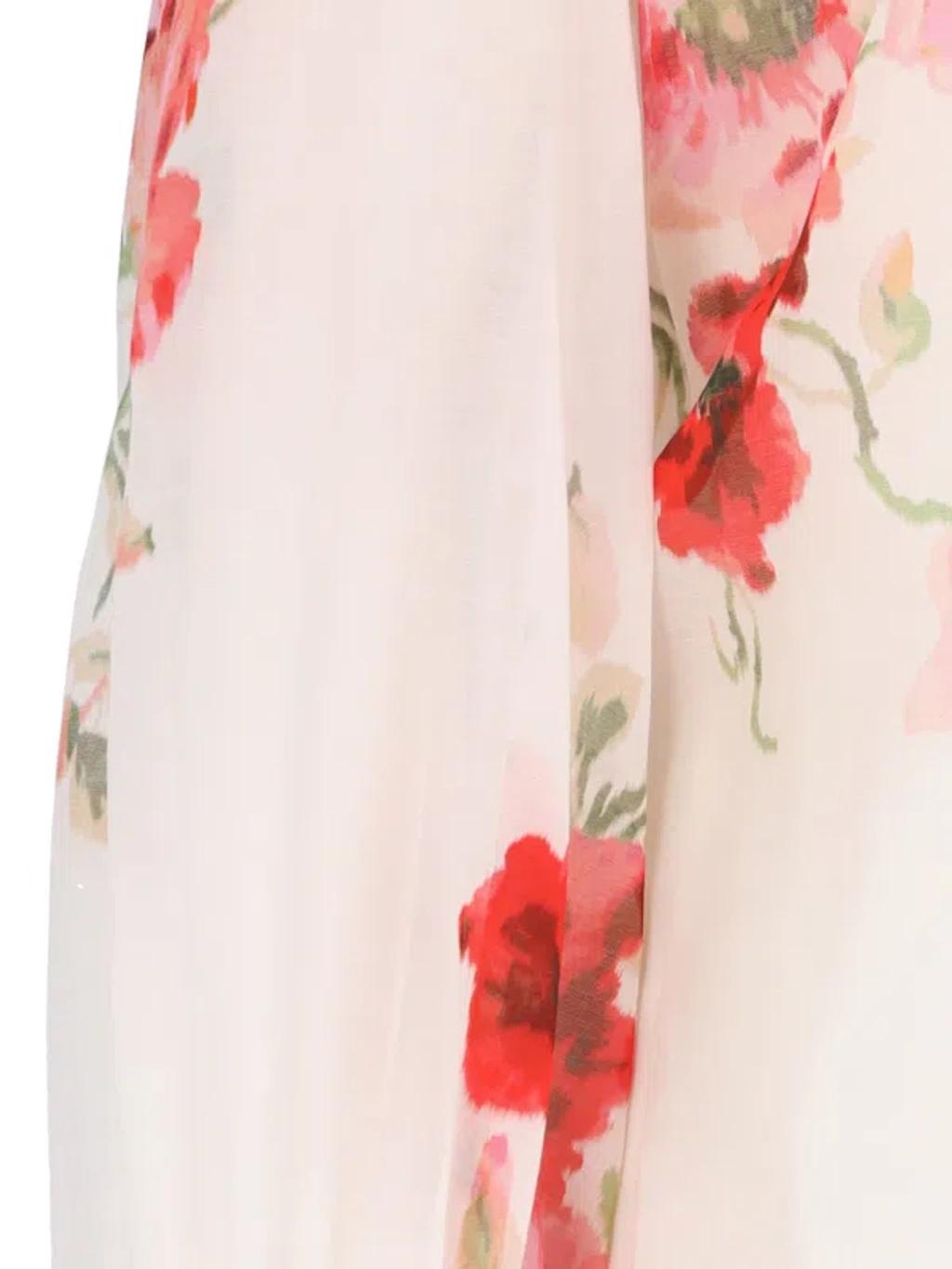 ZIMMERMANN Lightburst Ruffled Floral-print Cotton And Silk-blend Voile Blouse In Cream,red Floral Product Image