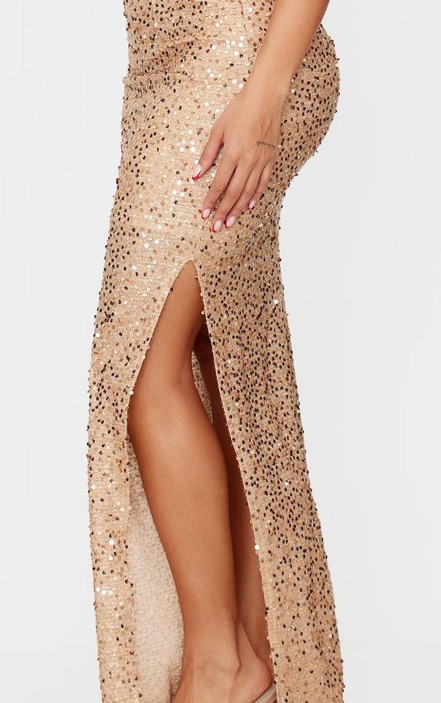 Shape Gold Sequin Maxi Skirt Product Image