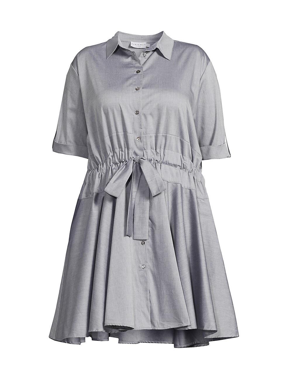 Womens Plus Meadow Tie-Waist Cotton Shirtdress Product Image