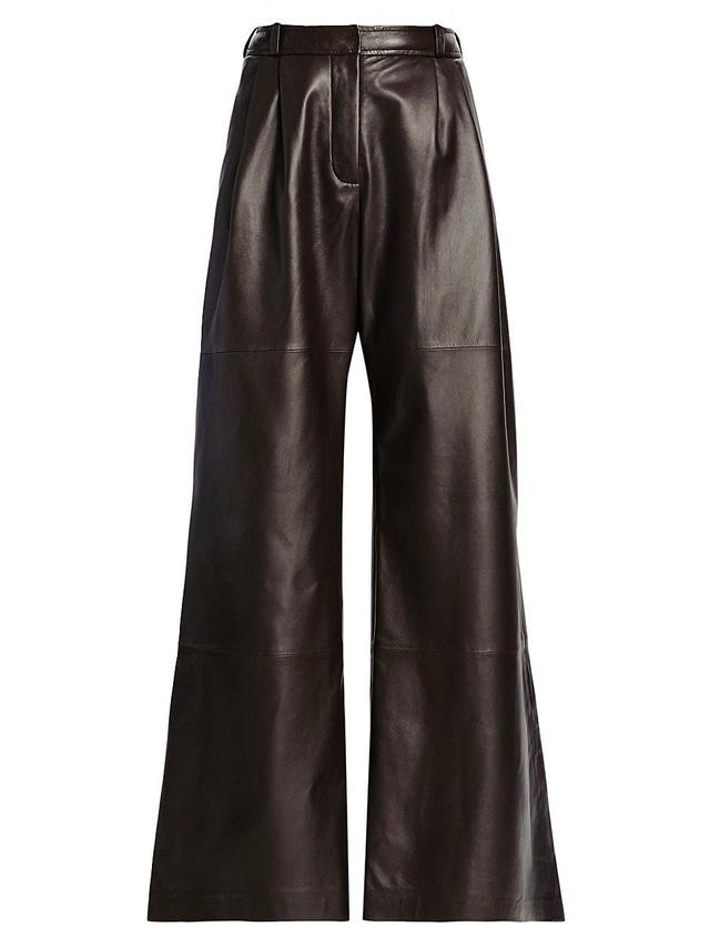 Womens Luminosity Wide-Leg Leather Pants Product Image