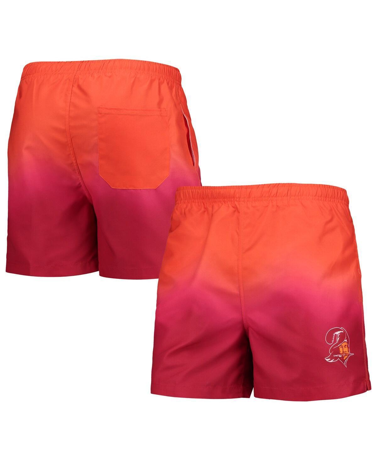 Mens FOCO Red Tampa Bay Buccaneers Retro Dip-Dye Swim Shorts Product Image