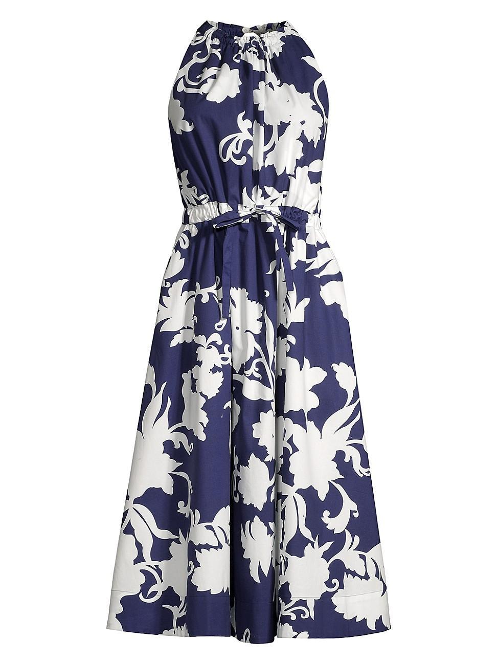 Womens Casablanca Floral Cotton Poplin Midi-Dress Product Image