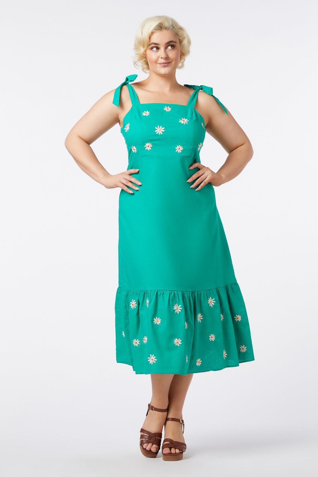 Pattie Embroidered Midi Dress Product Image