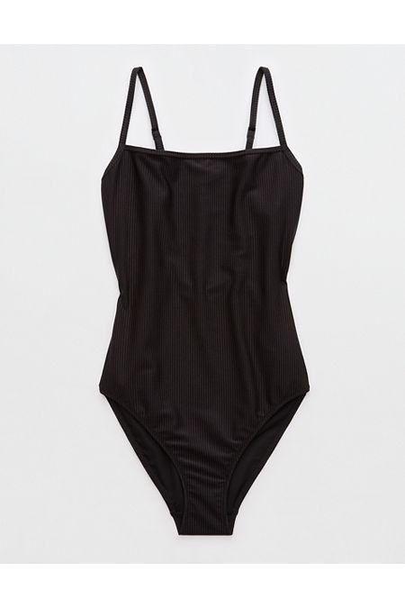 Aerie Shine Rib Scoop Full Coverage One Piece Swimsuit Women's product image