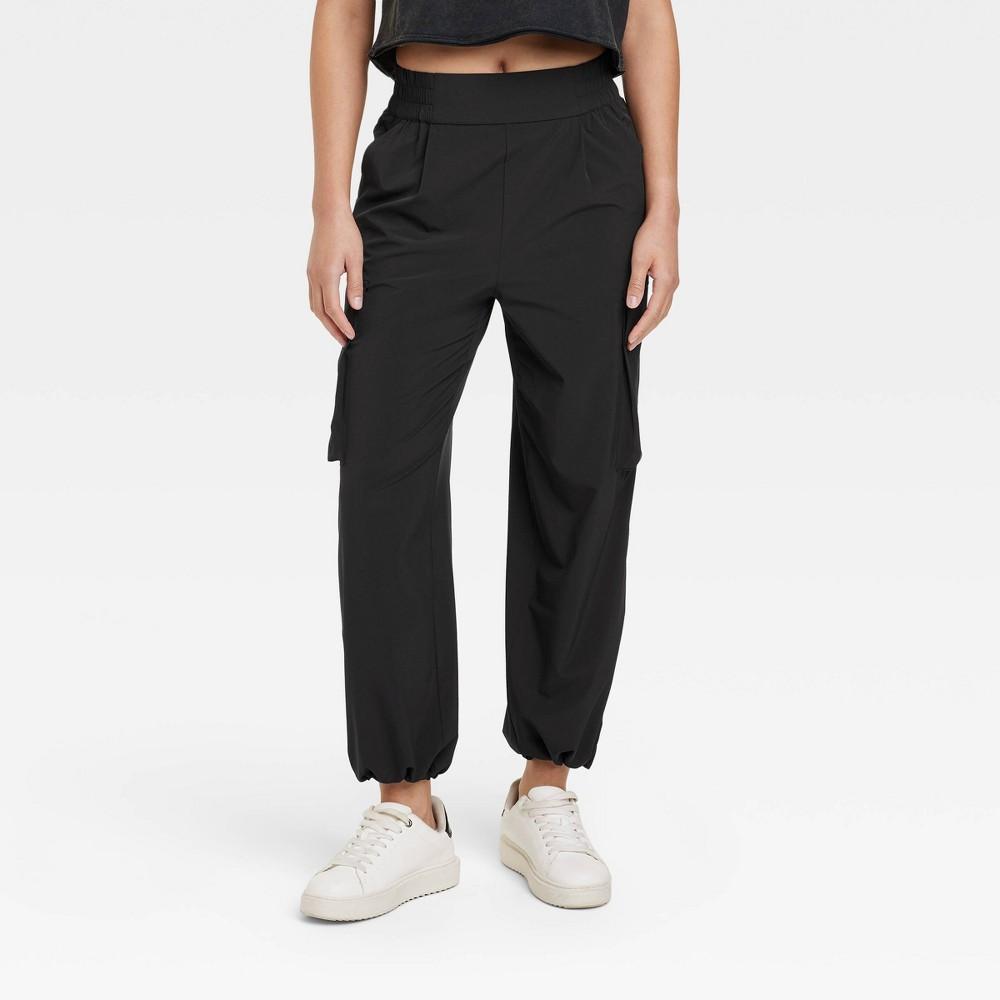 Womens Cinch Hem Woven Cargo Pants - JoyLab Black XS Product Image