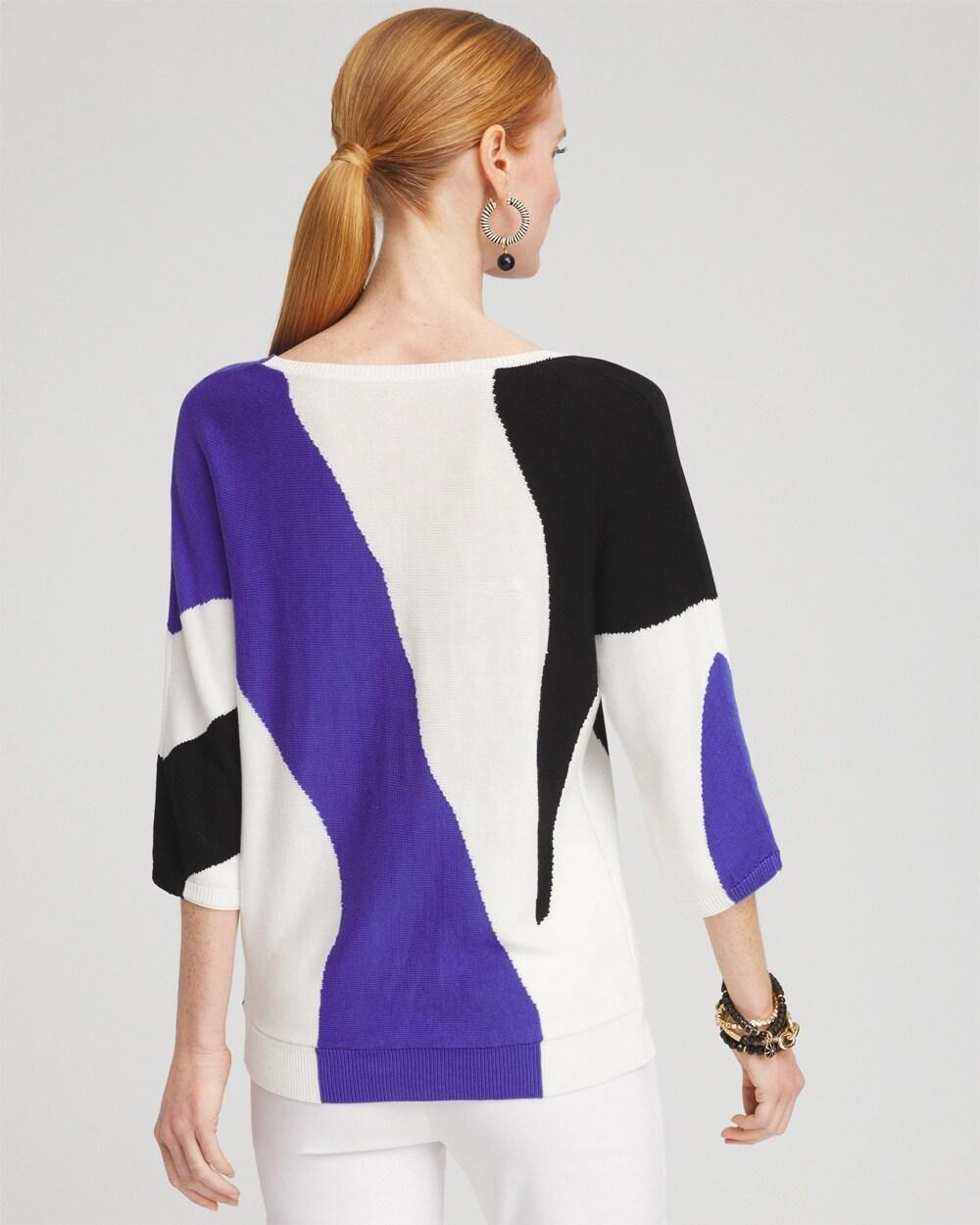 Abstract Print Intarsia Sweater Product Image