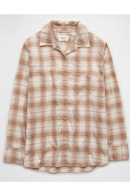 AE Oversized Plaid Flannel Shirt Women's Product Image