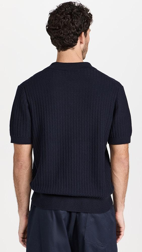 Vince Crafted Rib Johnny Collar Polo Shirt | Shopbop Product Image