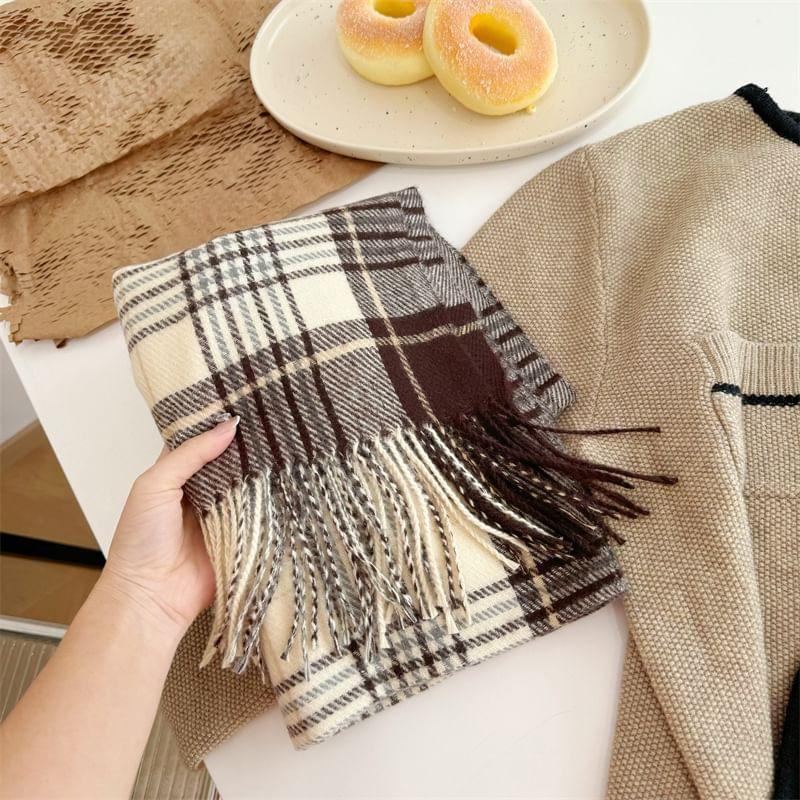 Plaid Fringed Scarf product image