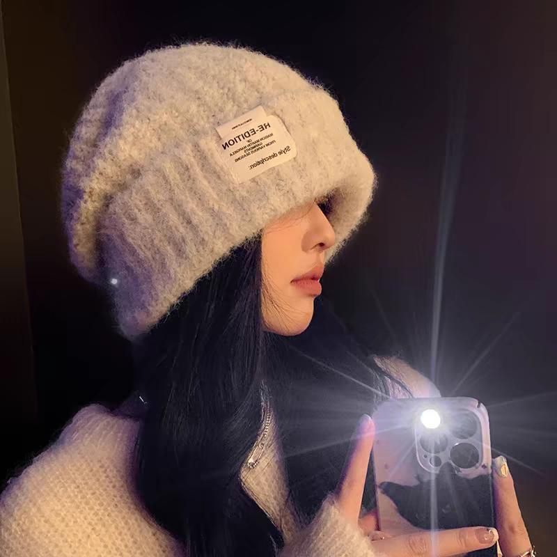 Plain / Two Tone Fluffy Beanie Product Image