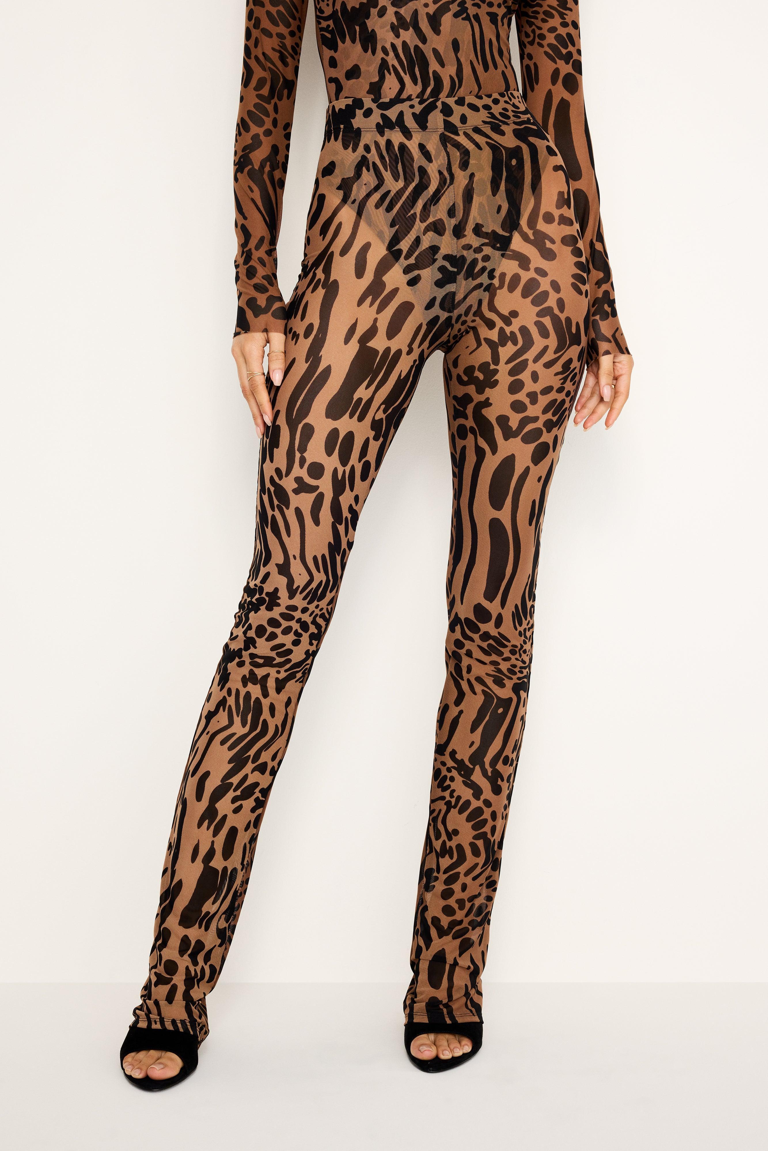 MESH MICRO BOOT PANTS | WARPED LEOPARD004 Product Image