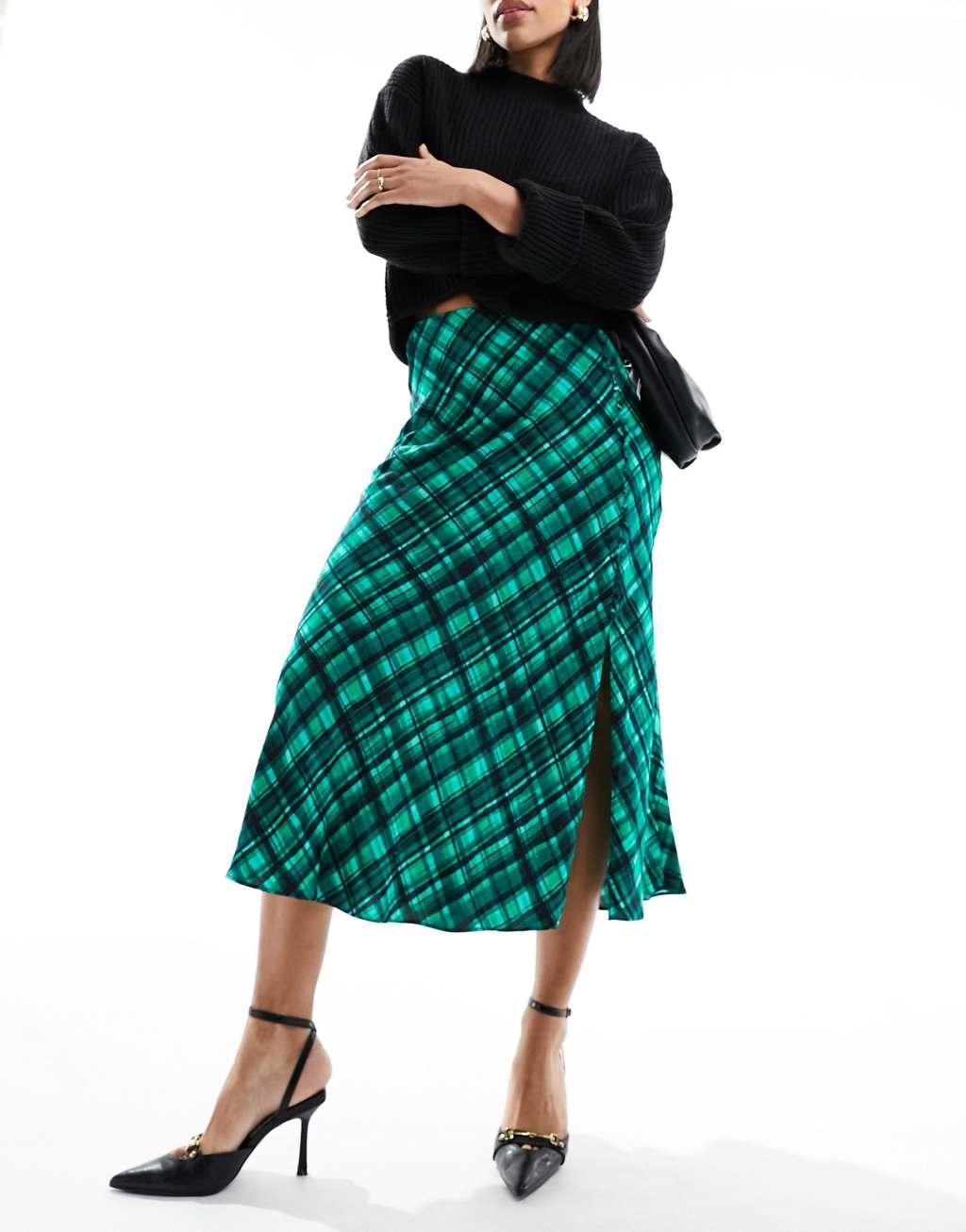 French Connection Dani plaid midi skirt product image