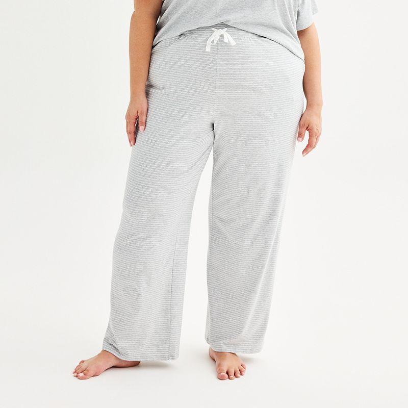 Plus Size Sonoma Goods For Life Cotton Modal Open Hem Sleep Pants, Womens Product Image