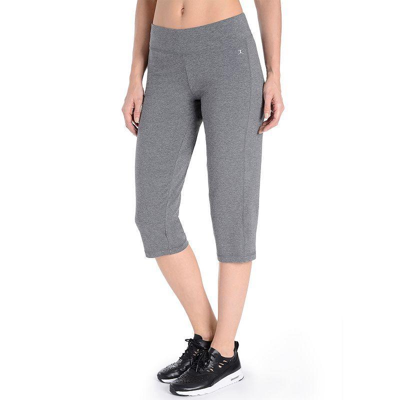 Womens Danskin High-Waist Yoga Capris Grey Gray Heather Product Image