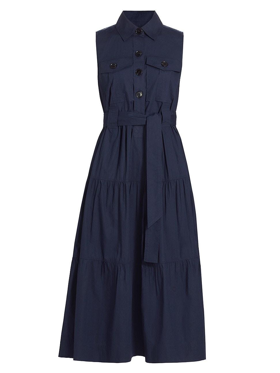 Womens Florence Cotton Tiered Shirtdress Product Image