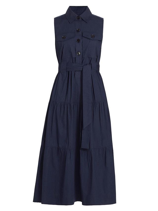 Womens Florence Cotton Tiered Shirtdress Product Image