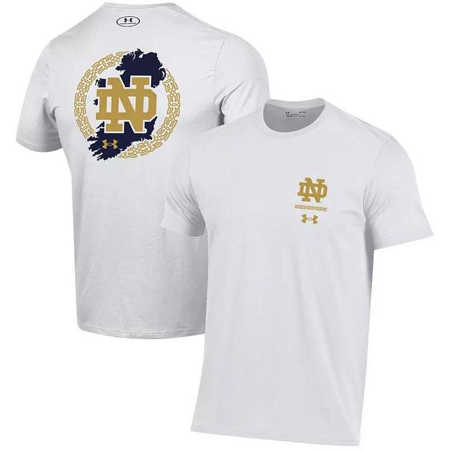 Mens Under Armour White Notre Dame Fighting Irish 2023 Aer Lingus College Football Classic Map Performance Cotton T-shirt Product Image