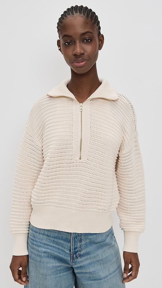 Varley Tara Pointelle Half Zip Sweater | Shopbop Product Image