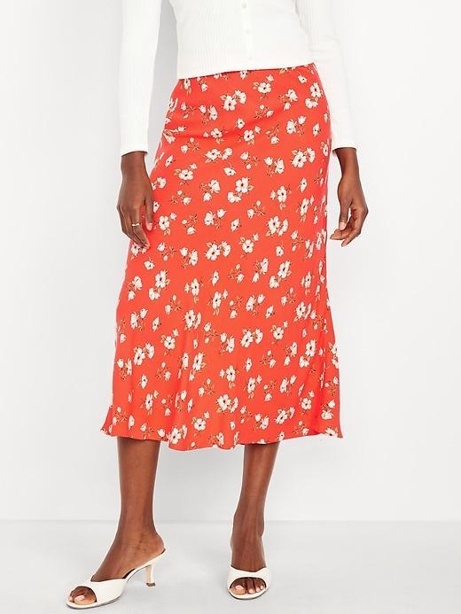 Crepe A-Line Midi Skirt Product Image