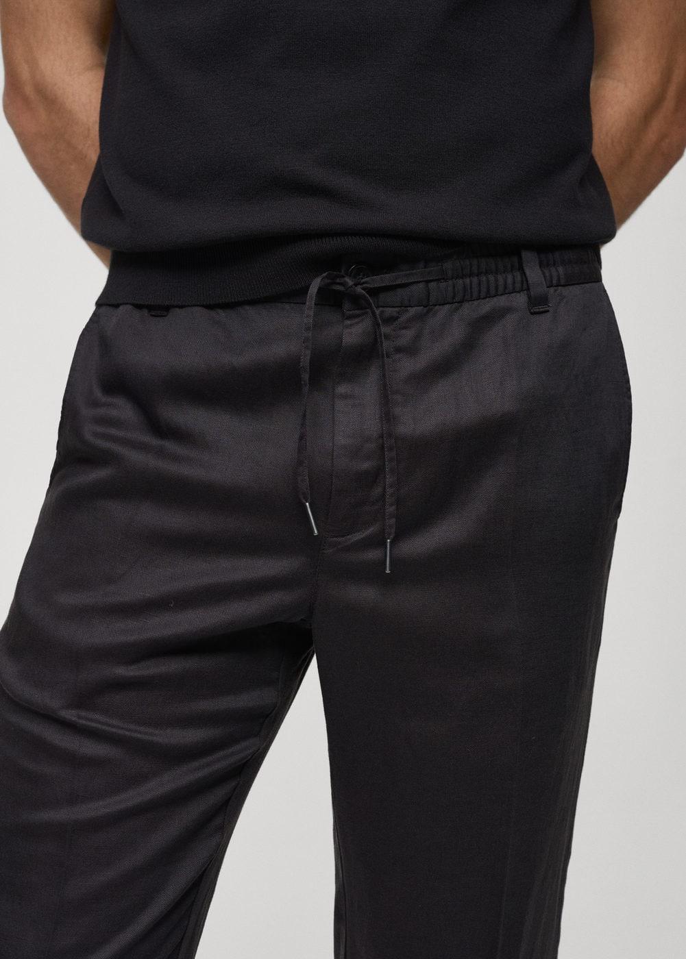 Mango Mens Linen Drawstring Pants Product Image