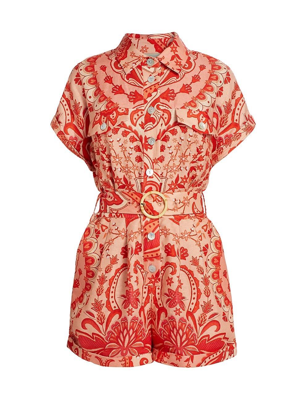 Red Jaipur Romper, JAIPUR RED / L Product Image