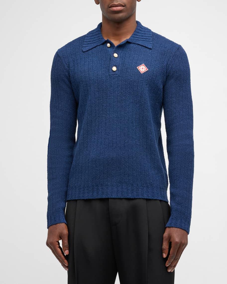 Mens Ribbed Boucle Polo Shirt Product Image