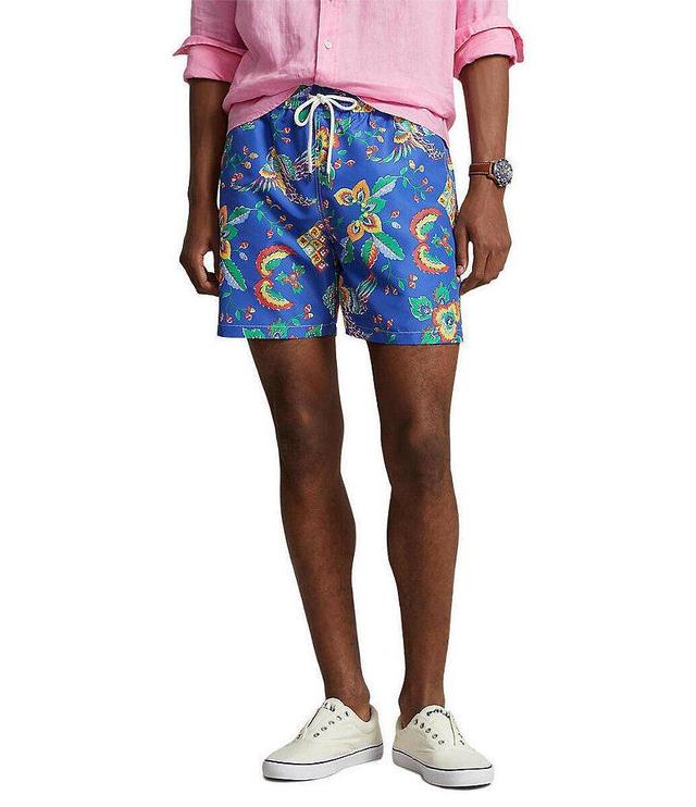 Polo Ralph Lauren Big & Tall Classic Fit Traveler Diamond Floral 6.5#double; Inseam & 7.5#double; Inseam Swim Trunks Product Image