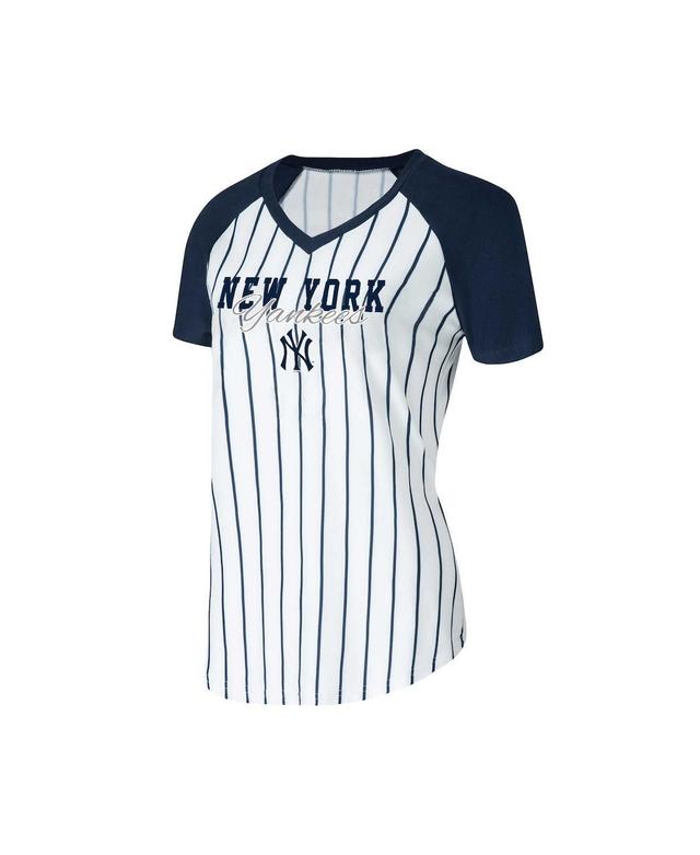 Womens Concepts Sport White New York Yankees Reel Pinstripe Nightshirt Product Image