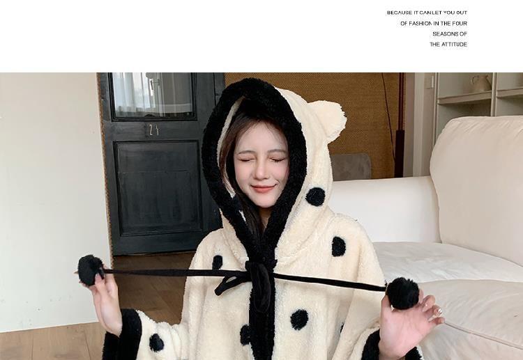 Dotted Flannel Pajama Robe Product Image