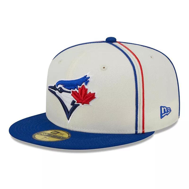 Mens New Era Cream/Royal Toronto Blue Jays Chrome Sutash 59FIFTY Fitted Hat Product Image