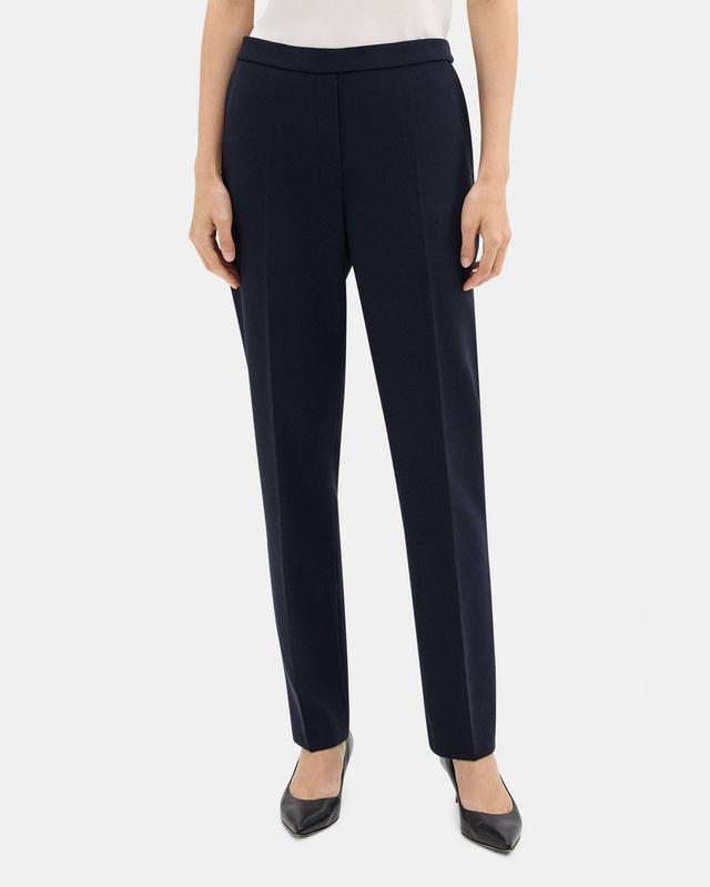 Slim Cropped Pull-On Pant in Crepe Product Image