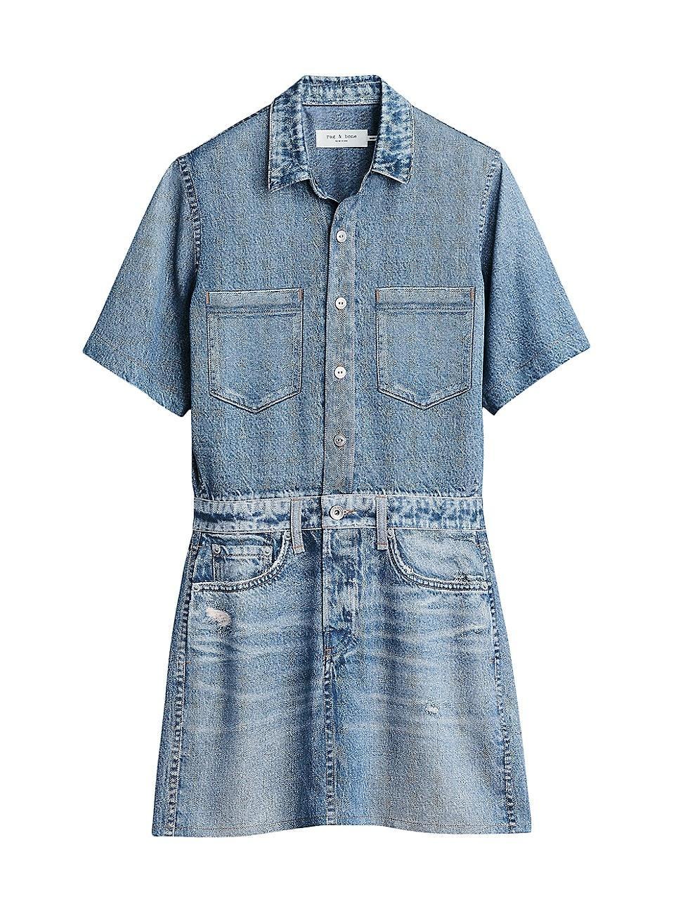 Womens Liquid Miramar Denim-Look Minidress product image