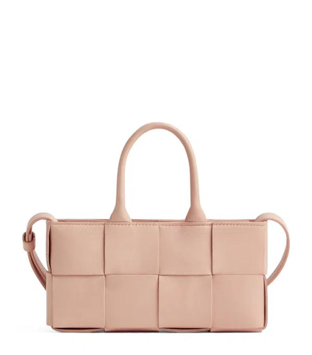 BOTTEGA VENETA Mini East West Arco Tote Bag In Pink Product Image