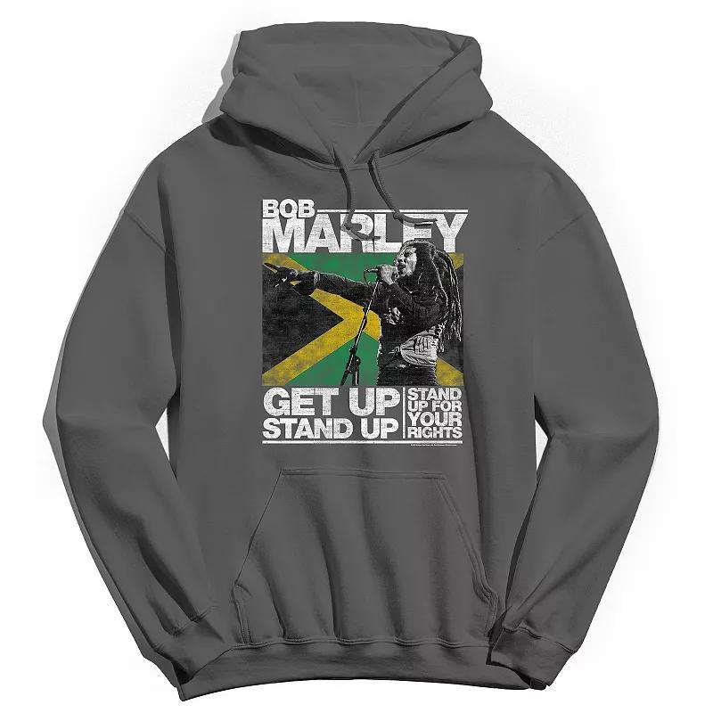 Mens Bob Marley Get Up Stand Up Hoodie Grey Product Image