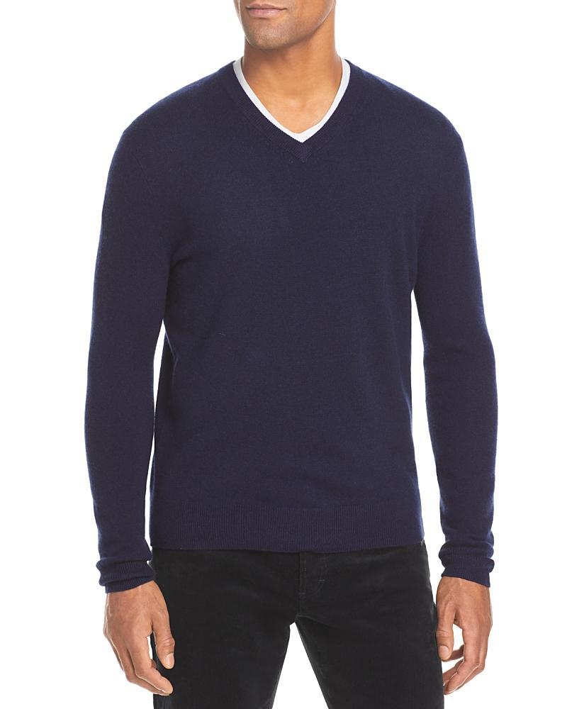 The Mens Store at Bloomingdales Ocean Blue Cashmere V-Neck Sweater - Exclusive Product Image