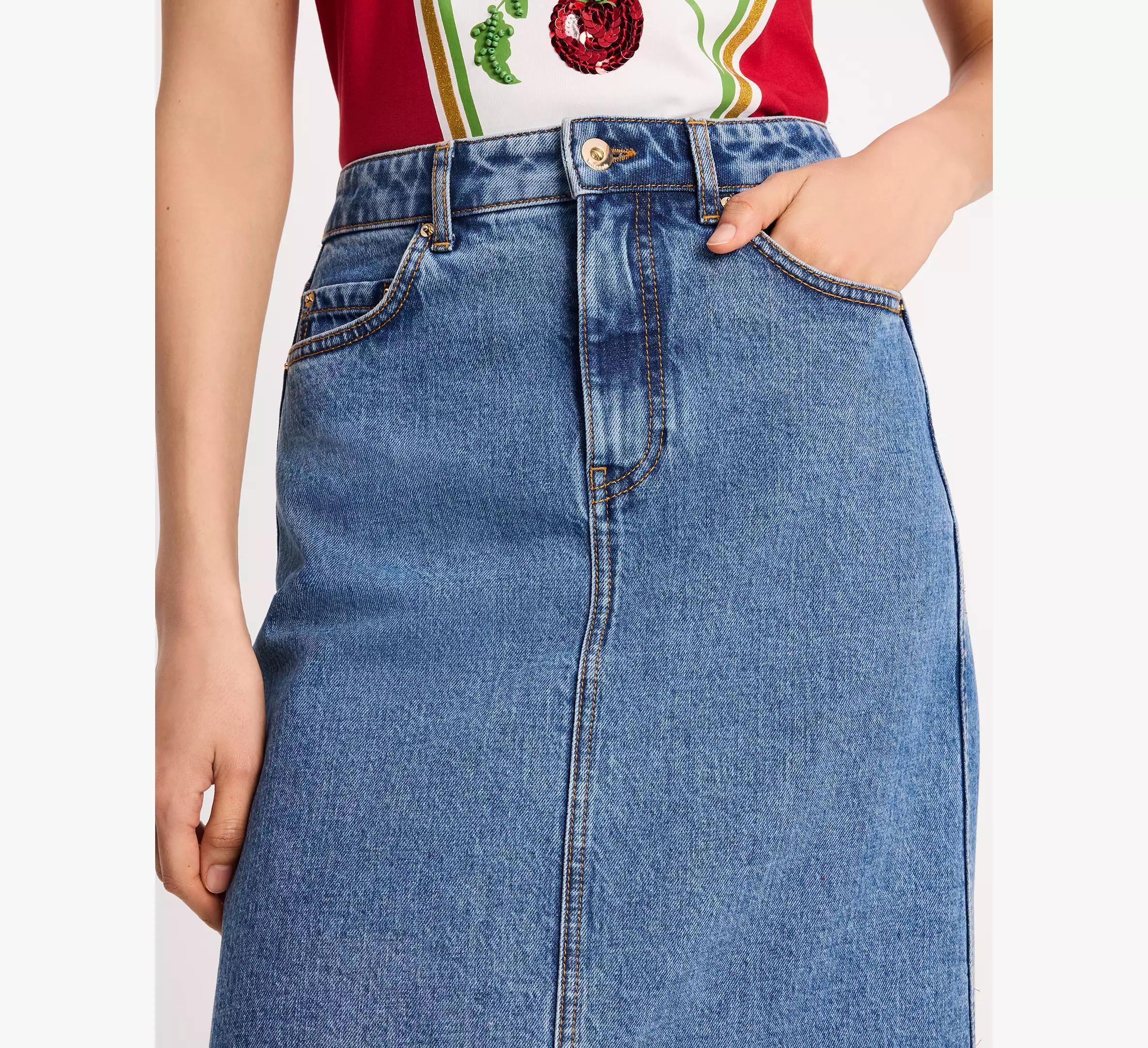 Denim Midi Skirt Product Image