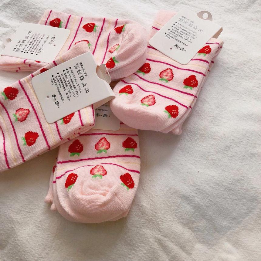 Strawberry Patterned Socks Product Image