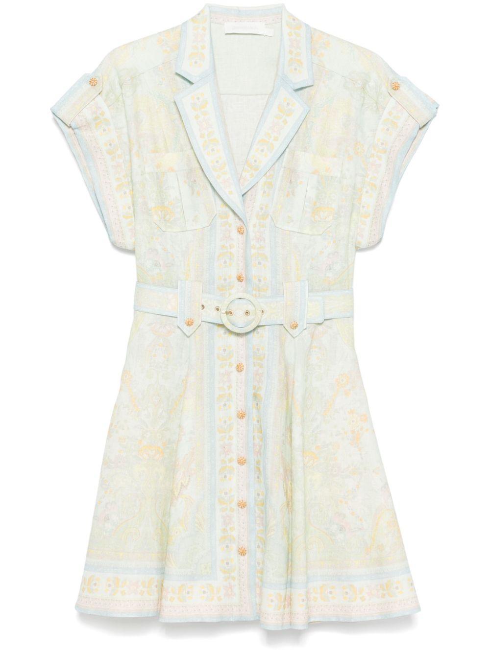 ZIMMERMANN Acacia Mini Dress In Green Product Image