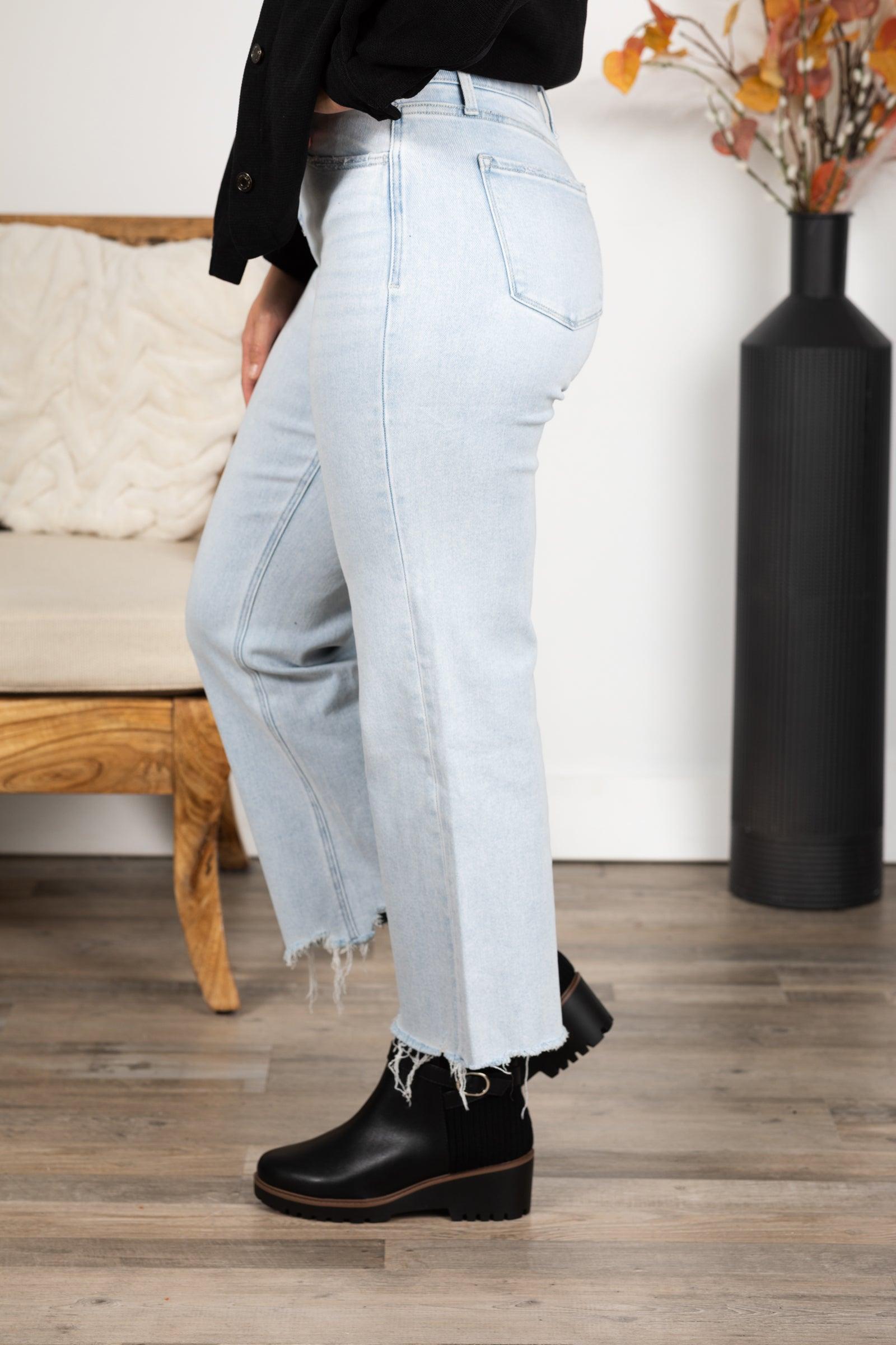 Vervet Light Wash High Rise Slim Wide Jeans Product Image