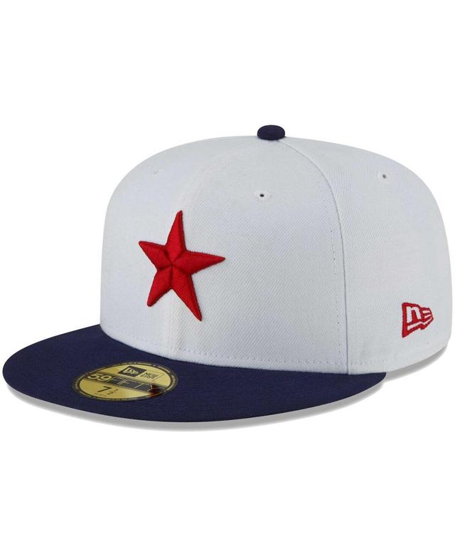 Mens New Era White Detroit Stars Cooperstown Collection Turn Back The Clock 59FIFTY Fitted Hat Product Image