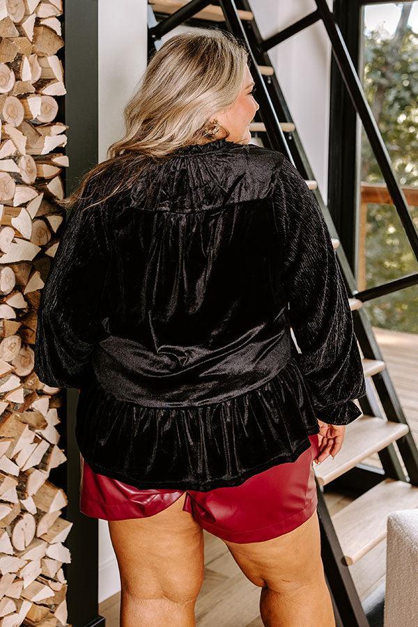 Statement Maker Velvet Top In Black Curves Product Image