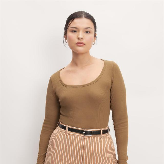 Womens Luxe Micro-Rib Long-Sleeve Scoop-Neck T-Shirt by Everlane Product Image