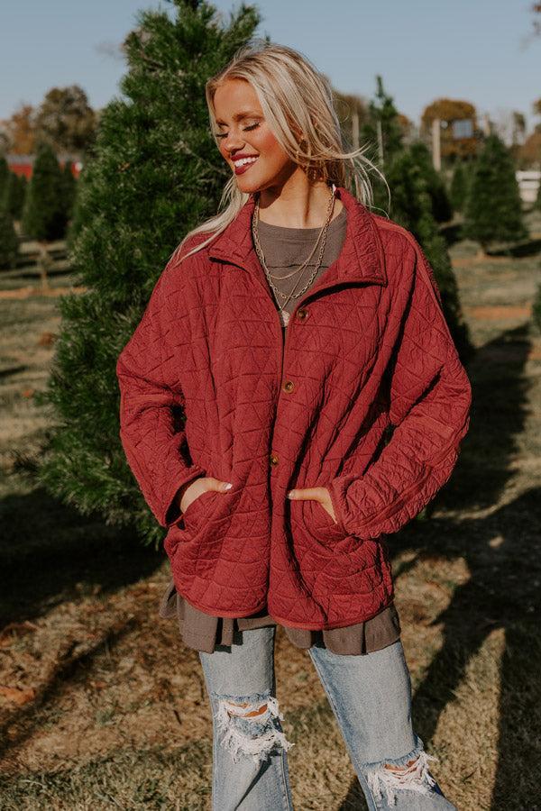 Bonfire Nights Quilted Jacket in Wine Product Image