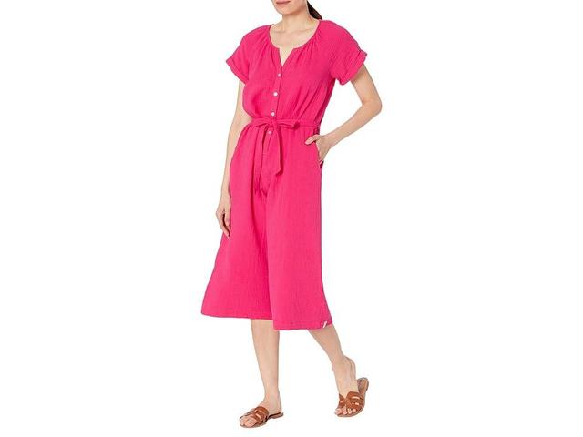 Tommy Bahama Coral Isle Short Sleeve Jumpsuit (Bright Rose) Women's Jumpsuit & Rompers One Piece Product Image