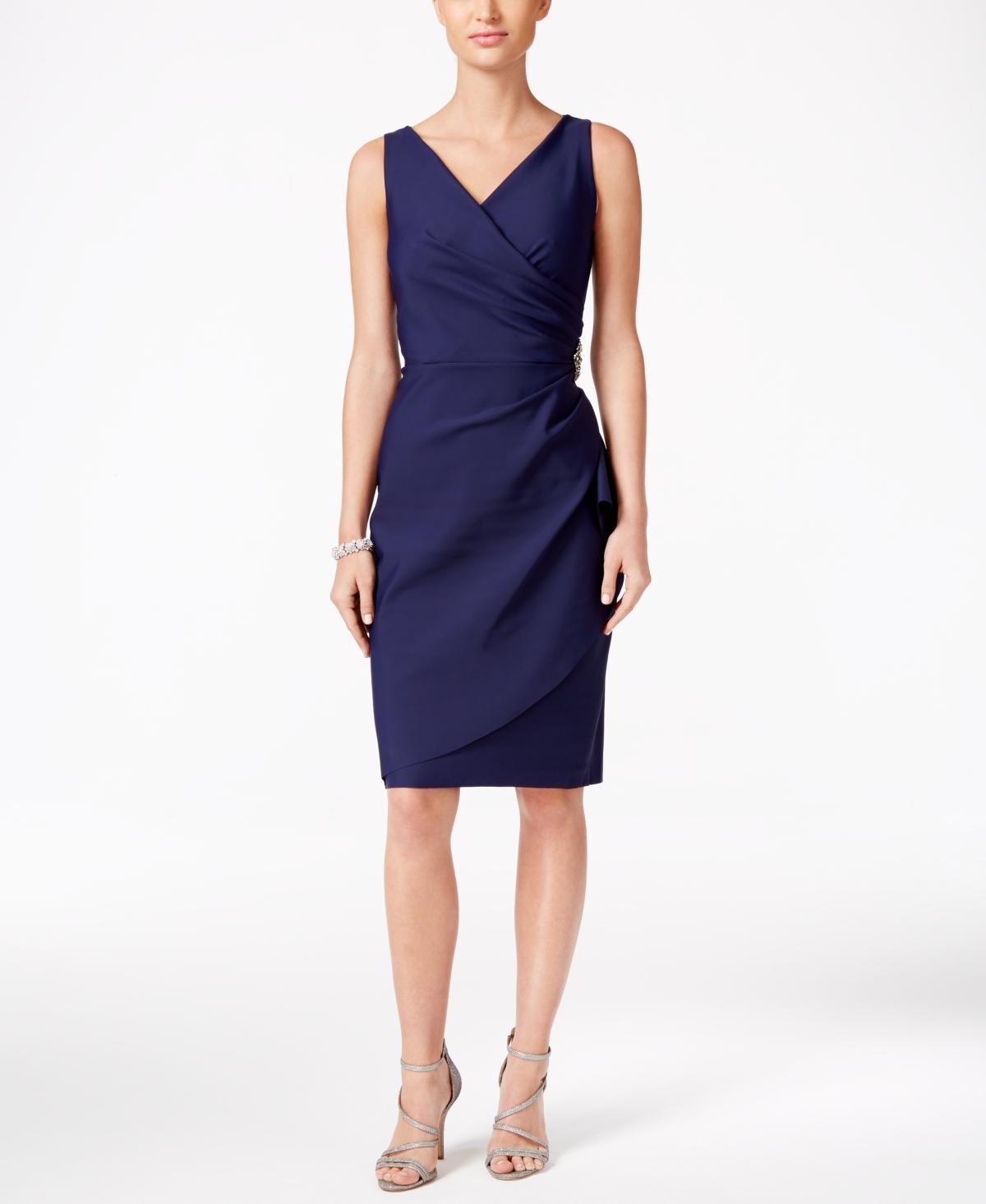 Alex Evenings Side Pleat Sheath Cocktail Dress Product Image